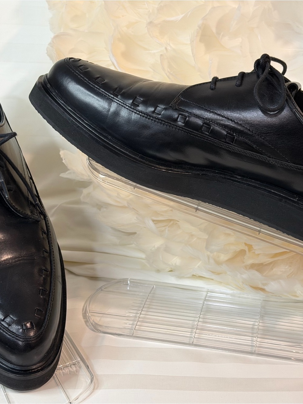 AllSaints Black Leather Lace-Up Derby Shoes